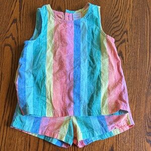 Hanna Andersson rainbow stripe two piece set NWOT